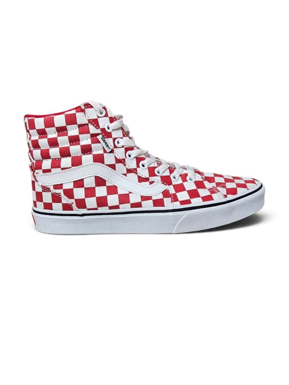 Vans Women's Checkered High-Top Lace Sneakers Shoes Red White Skater Size 10